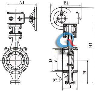 D363H硬密封焊接蝶閥 (結構圖)